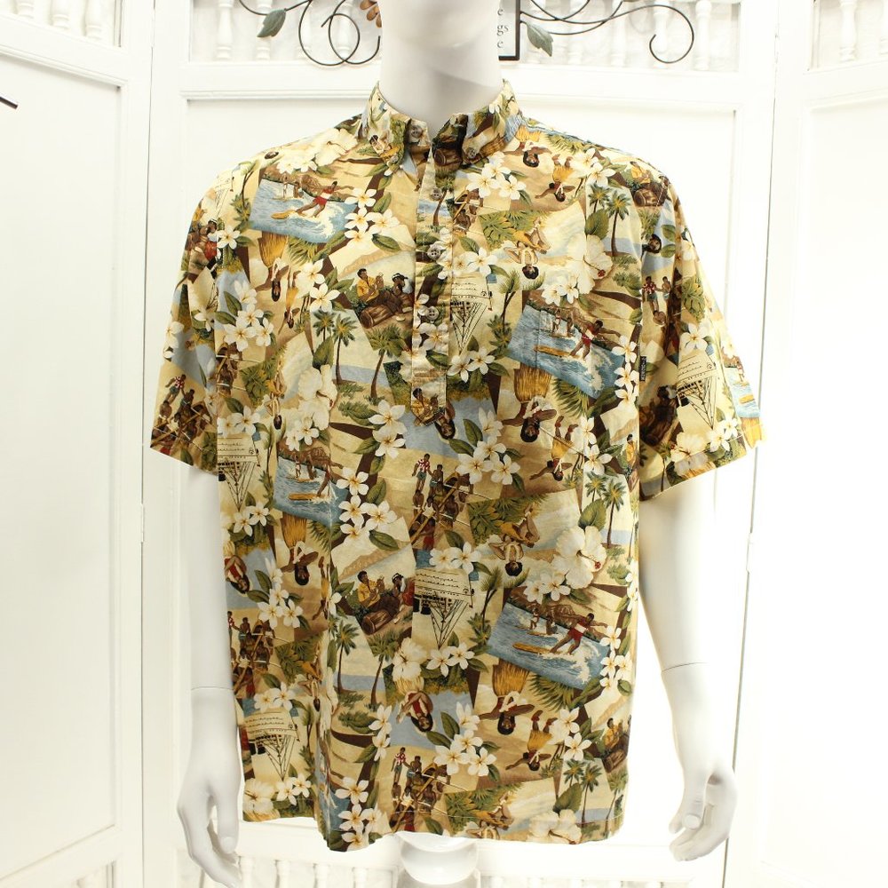 Vintage Riggers Mens Hawaiian Shirt Surf Up Aloha Hula Girls Size XL